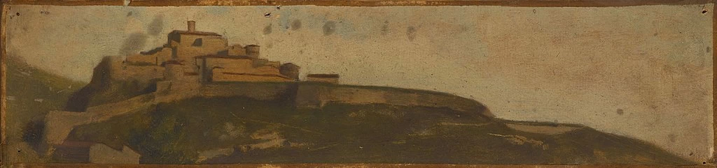 Paesaggio italiano con villaggio fortificato sulla collina - Musée des beaux, arts de la ville de Paris